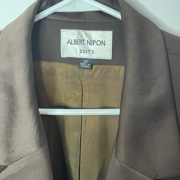 Vtg 80’s Albert Nipon Blazer Suits Brown Size 14 - Picture 4 of 16